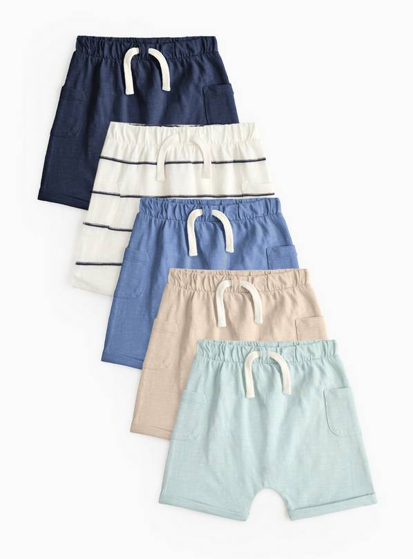Plain & Striped Shorts 5 Pack 3-6 months